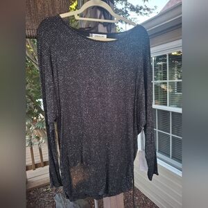 Black and Silver Speckled Women's M Top